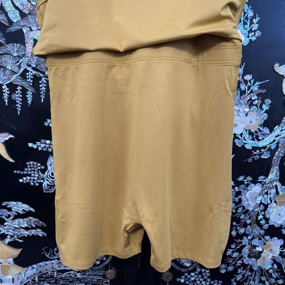 Girlfriend Collective Ochre Strappy Romper Dress w/ Built-In Shorts & Pockets M - Picture 6 of 8